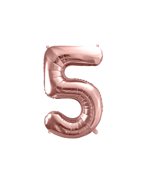 «5» Фольга куля з рожевого золота (86 см)
