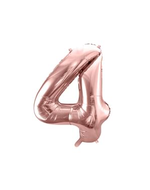 «4» фольгированный шар из розового золота (86 см)