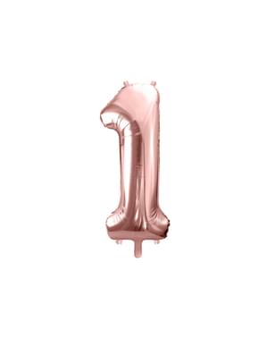 «1» Фольга куля з рожевого золота (86 см)
