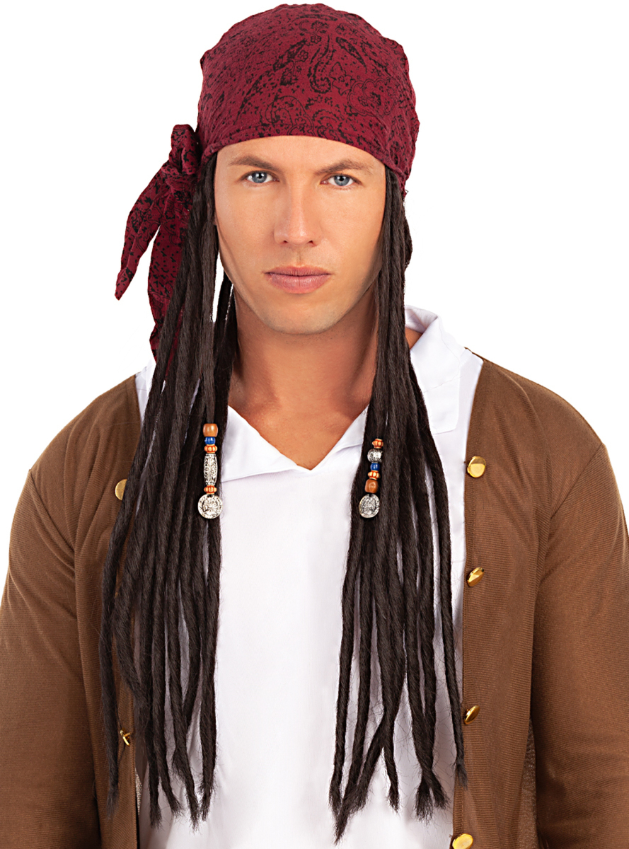 Pirate wig with scarf. Express delivery | Funidelia