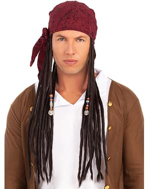 Pirate wig with scarf