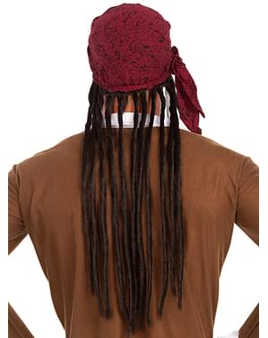 Pirate rambut palsu dengan selendang