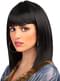 Short black wig with fringe