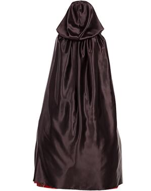 Črna Satin Hooded Cape