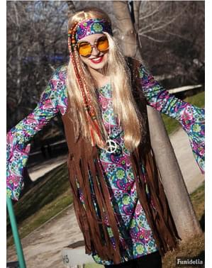 Hippie plus size kostyme til Dame