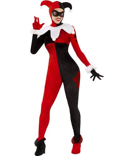 Funidelia | Harley Quinn Dress for Women Costume for Adults, Accessory Fancy Dress Up & Props for Halloween, Carnival & Parties - Size XL - Black