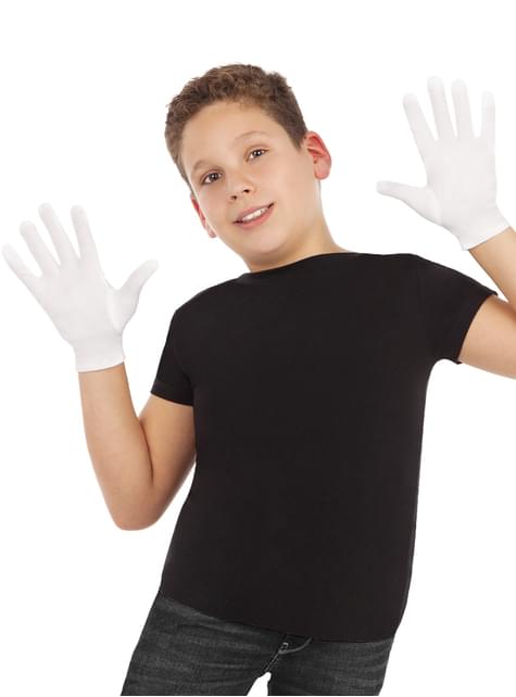 Guantes blancos de 19 cm para niños. Have Fun! | Funidelia