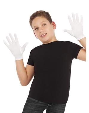 Biele rukavice pre deti