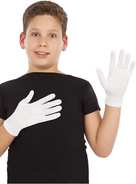 Hvide lange handsker til Express levering |