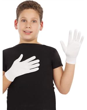Biele dlhé rukavice pre deti