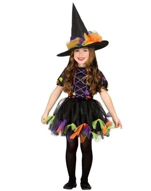 Girls Witch dengan Kostum Polka Dots Berwarna