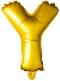 Bogstav Y guldfarvet ballon (102 cm)