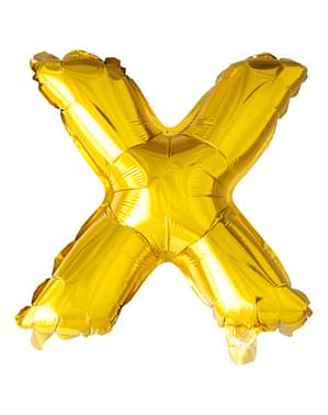 Balão letra X dourada (102 cm)