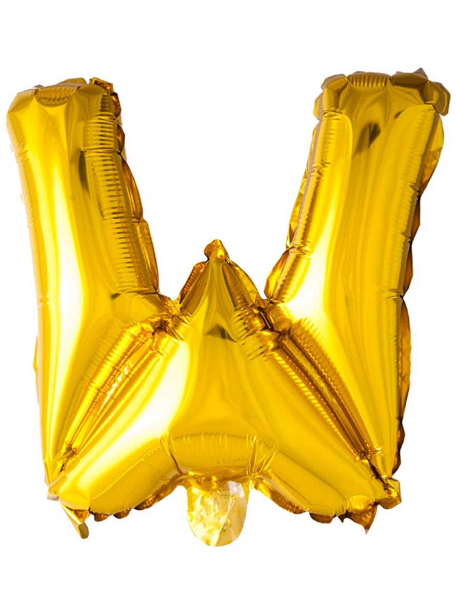 Золотая фольгированная буква W (102 см)