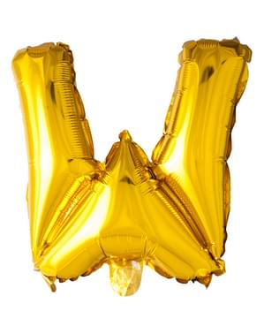 Balão letra W dourada (102 cm)