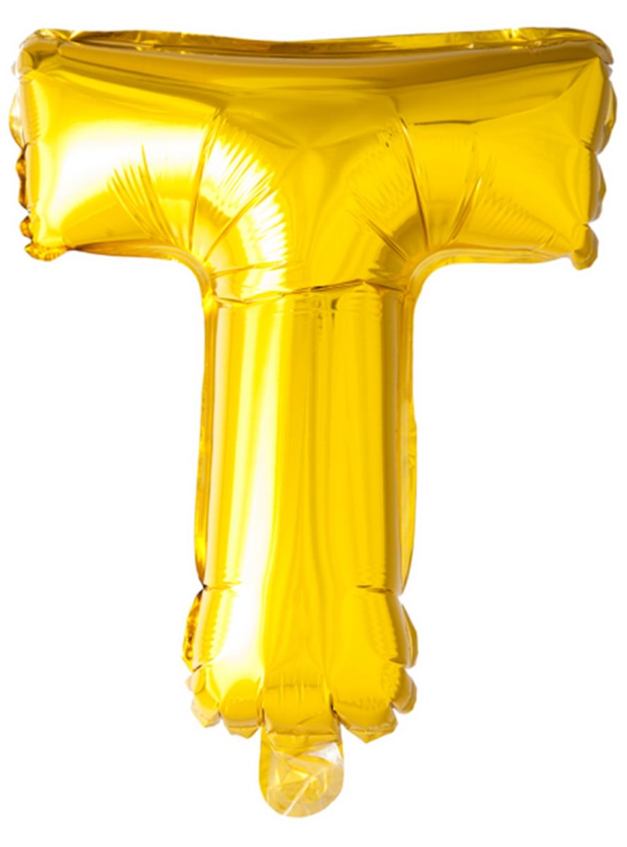 Ballon letter T goud (102 cm)