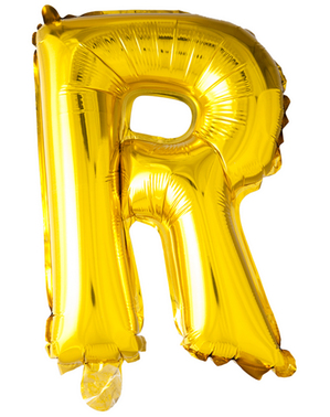 Balão letra R dourada (102 cm)