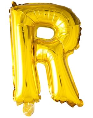 Златист балон буква R (102 cm)