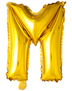 Balon litera M auriu (102 cm)