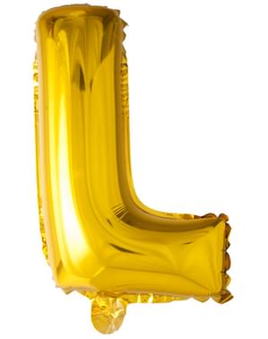 Bogstav L guldfarvet ballon (102 cm)