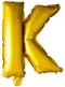 Zlati folijski balon črke K (102 cm)