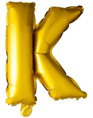 Balão letra K dourada (102 cm)