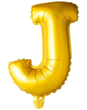 Balão letra J dourada (102 cm)