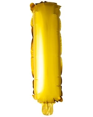 Bogstav I guldfarvet ballon (102 cm)
