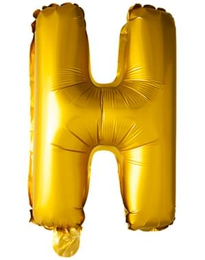 Globo foil letra H dorado (102 cm)