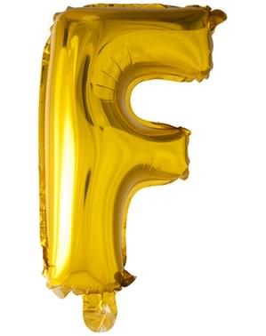 Balão letra F dourada (102 cm)