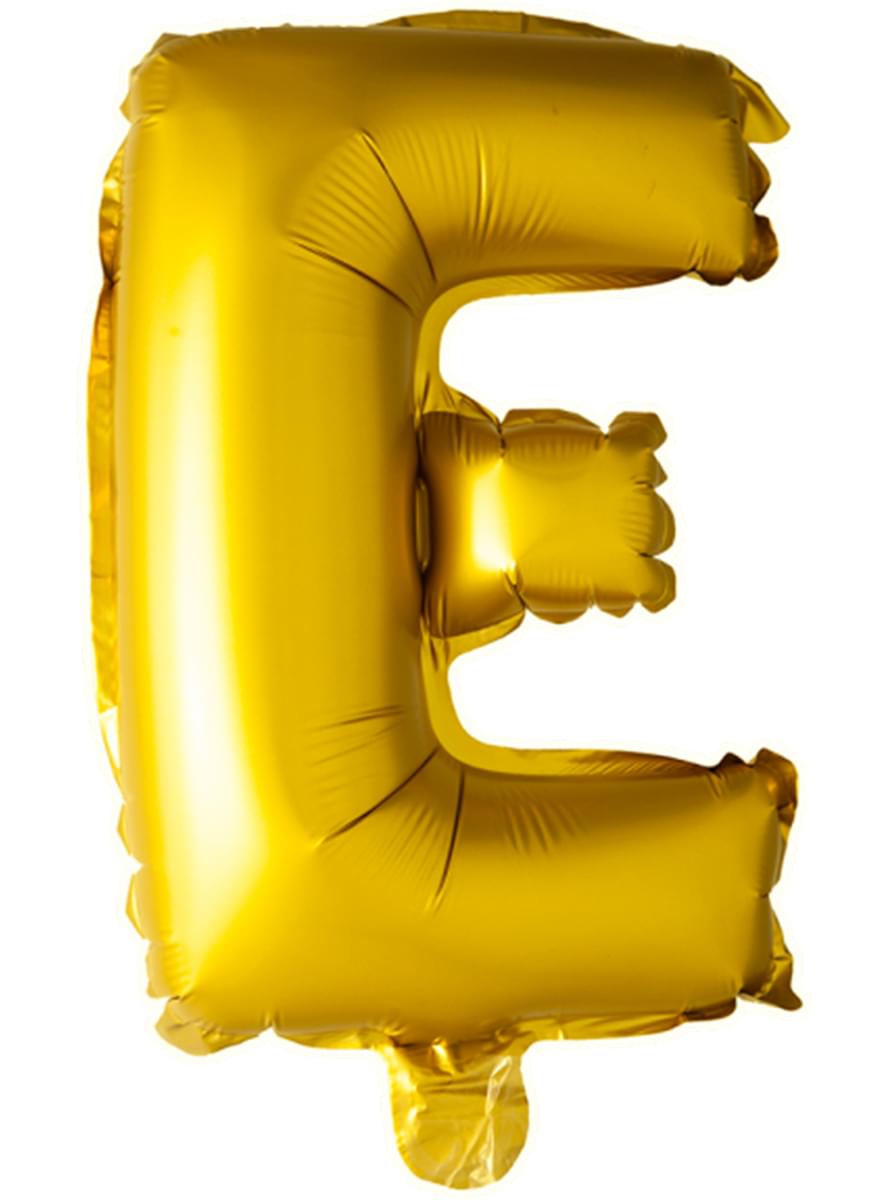 Balon litera E auriu (102 cm)