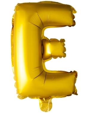 Bogstav E guldfarvet ballon (102 cm)