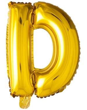 Balão letra D dourada (102 cm)