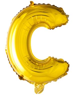 Balon litera C auriu (102 cm)