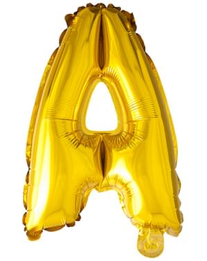 Balão letra A dourada (102 cm)
