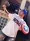 Camiseta de Marvel Comics Blanca con Logo y Personajes 
