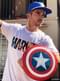 Camiseta de Marvel Comics Blanca con Logo y Personajes 