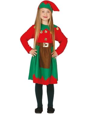 Kostum Elf Pekerja Merah Gadis