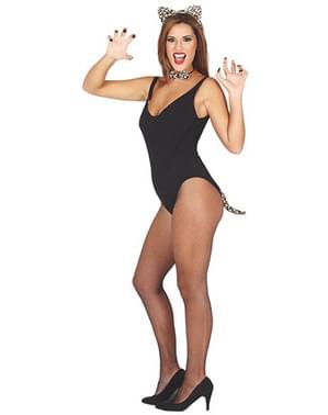 Conjunto de leopardo gulosa para mulher