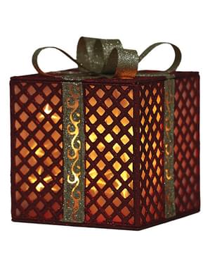 Boîte cadeau de noël rouge lumineuse
