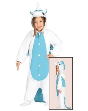 Costume unicorno per bambina onesie blu