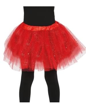 Tutu glitter merah untuk anak perempuan