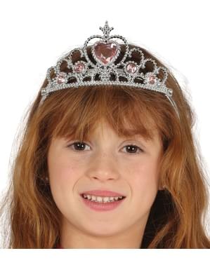 Corona de princesa plateada para niña