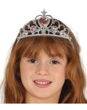 Zilver princess kroon voor meisjes