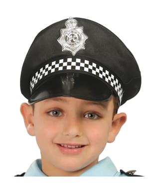 Gorro de policía negro infantil