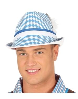 Sombrero oktoberfest blanco y azul para adulto