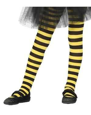 Collants sorcière rayures noires et jaunes fille