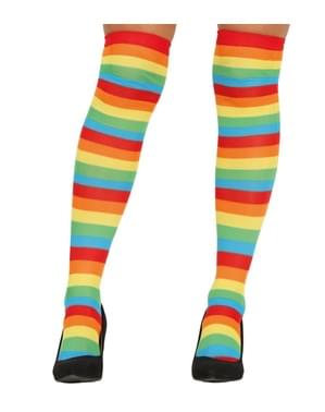 צבעוניות פסים טייץ ליצן לנשים