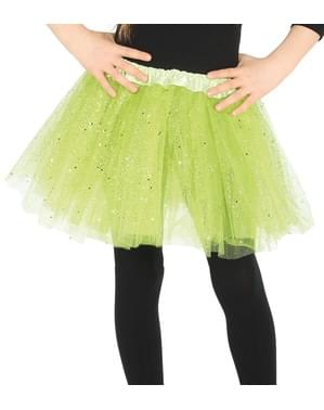 Tutu verde cu sclipici pentru fată