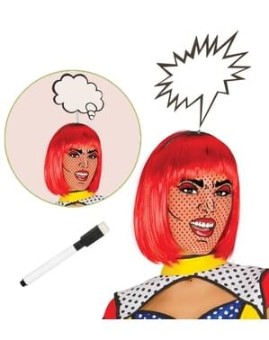 Pop art speech bubble headpiece